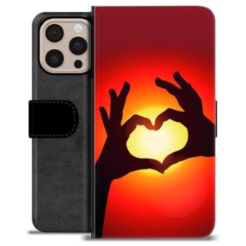 iPhone 16 Pro Max Premium Lompakkokotelo - Sydän Siluetti