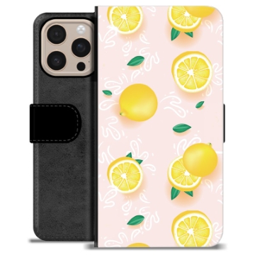 iPhone 16 Pro Max Premium Lompakkokotelo - Sitruunakuvioinen