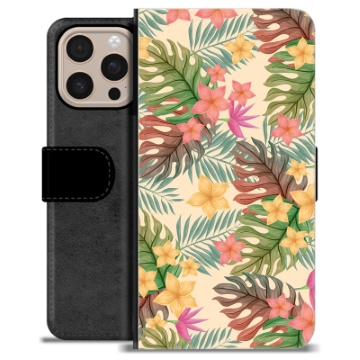 iPhone 16 Pro Max Premium Lompakkokotelo - Vaaleanpunaiset Kukat