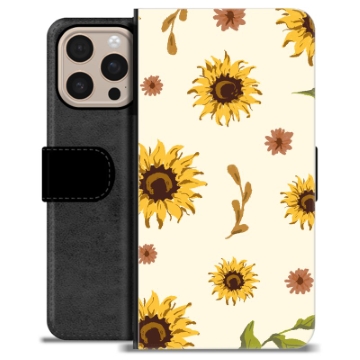 iPhone 16 Pro Max Premium Lompakkokotelo - Auringonkukka