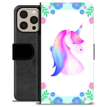 iPhone 16 Pro Max Premium Lompakkokotelo - Yksisarvinen