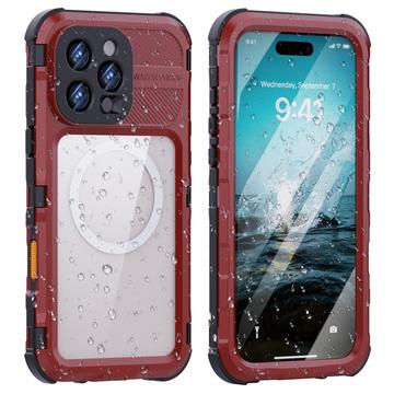 iPhone 16 Pro Max Shellbox M Series IP68 vedenpitävä kotelo - Sukellussuoja MagSafe-yhteensopivuudella - punainen