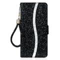 iPhone 16 Pro Max Tyylikäs Glitter lompakkokotelo - musta