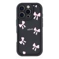 iPhone 16 Pro Max Tyylikäs iskunkestävä TPU kotelo korotetuilla reunoilla - Musta / Rusetti