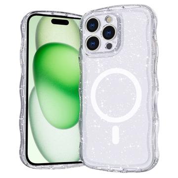 iPhone 16 Pro Max Wave-Edge Laser Glitter MagSafe kotelo - Kirkas