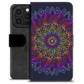 iPhone 16 Pro Premium Lompakkokotelo - Värikäs Mandala