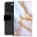 iPhone 16 Pro Premium Lompakkokotelo - Elegantti Marmori