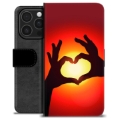 iPhone 16 Pro Premium Lompakkokotelo - Sydän Siluetti