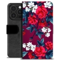 iPhone 16 Pro Premium Lompakkokotelo - Vintage Kukat