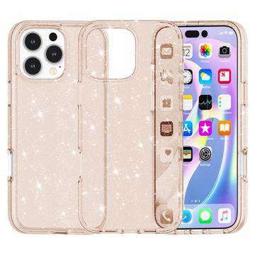 iPhone 16 Pro Stylish Glitter Series Hybridikotelo - Kulta
