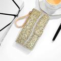 iPhone 16 Pro Tyylikäs Glitter lompakkokotelo - kultainen