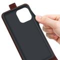 iPhone 16 Pro Pystysuora Lompakkokotelo Korttipaikalla - Ruskea