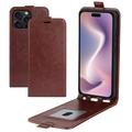 iPhone 16 Pro Pystysuora Lompakkokotelo Korttipaikalla - Ruskea