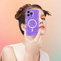 iPhone 16 Pro Wave-Edge Laser Glitter MagSafe kotelo - Läpikuultava violetti