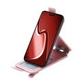 iPhone 16 Pro Vetoketjullinen Tasku Pystysuuntainen Lompakkokotelo - Ruusukulta