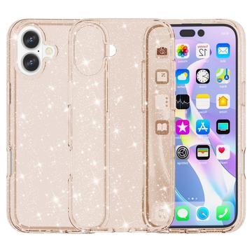 iPhone 16 Stylish Glitter Series Hybridikotelo - Kulta