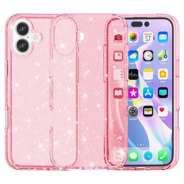 iPhone 16 Stylish Glitter Series Hybridikotelo - Pinkki