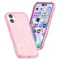 iPhone 16 Stylish Glitter Series Hybridikotelo - Pinkki