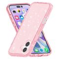 iPhone 16 Stylish Glitter Series Hybridikotelo - Pinkki