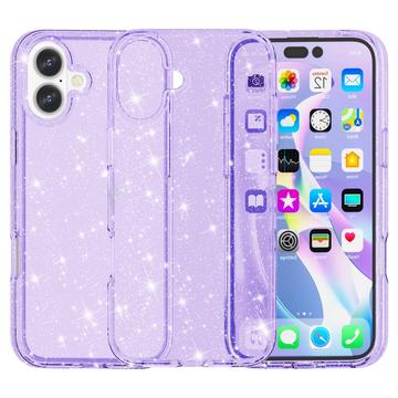 iPhone 16 Stylish Glitter Series Hybridikotelo - Violetti