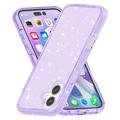 iPhone 16 Stylish Glitter Series Hybridikotelo - Violetti