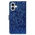 iPhone 16 Tyylikäs Glitter lompakkokotelo - sininen