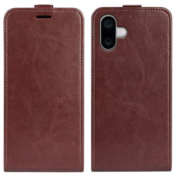 iPhone 16 Pystysuora Lompakkokotelo Korttipaikalla - Ruskea