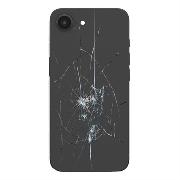 iPhone 16e:n Takakannen Korjaus - Vain lasi - Musta