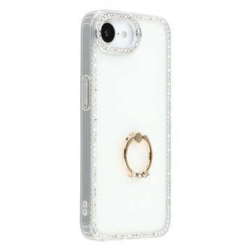iPhone 16e CrystalGlow Hybridikotelo sormuksen pidikkeellä - Valkoinen
