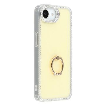 iPhone 16e CrystalGlow Hybridikotelo sormuksen pidikkeellä - keltainen