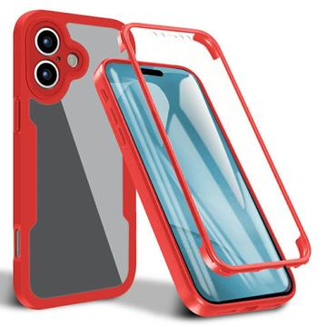iPhone 17 360 Suojaussarja Kotelo - Punainen / Selkeä