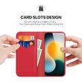iPhone 17 Air Dux Ducis Hivo Lompakkomallinen Nahkakotelo - Punainen