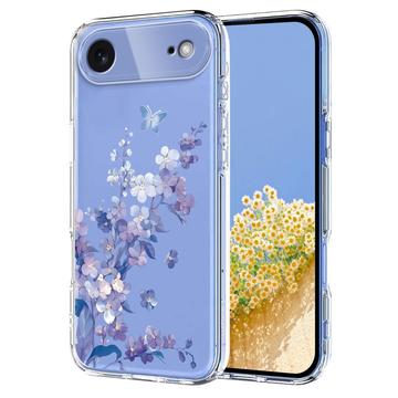 iPhone 17 Air Kukkakuvioinen TPU-kotelo - violetti