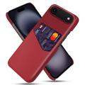 iPhone Air KSQ Suojakuori Korttipidikkeellä - Punainen