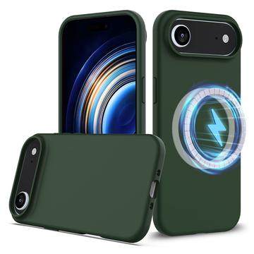 iPhone 17 Air Nestemäinen Silikoni Suojakuori - MagSafe-yhteensopiva - Tummanvihreä
