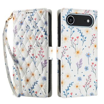 iPhone 17 Air Rombinen kukkakuvioinen lompakkokotelo