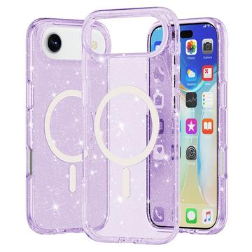 iPhone 17 Air Stylish Glitter Series Hybridikotelo - MagSafe-yhteensopiva - Violetti