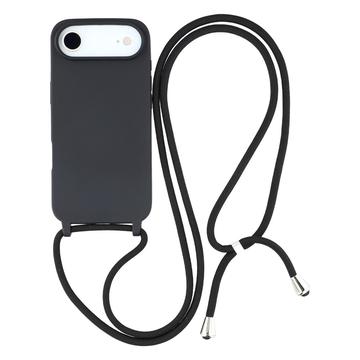 iPhone 17 Air TPU-Kotelo Rannehihnalla - Musta