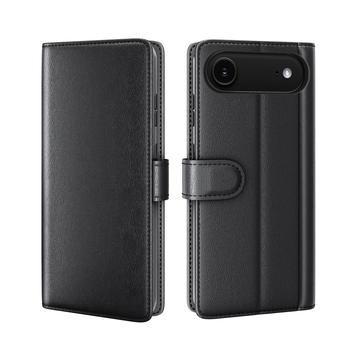 iPhone 17 Air Nahkainen Lompakkokotelo Jalustalla - Musta