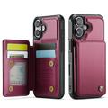 iPhone 17 Caseme C22 Kotelo RFID-korttilompakko - punainen