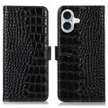 iPhone 17 Crocodile Lompakkomallinen Nahkakotelo kanssa RFID
