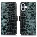 iPhone 17 Crocodile Lompakkomallinen Nahkakotelo kanssa RFID - Vihreä