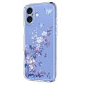 iPhone 17 Kukkakuvioinen TPU-kotelo - violetti