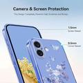 iPhone 17 Kukkakuvioinen TPU-kotelo - violetti