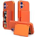 iPhone 17 Hybridikotelo - Piilotettu Peili ja Korttipaikka - Oranssi