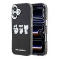 iPhone 17 Karl Lagerfeld IML Choupette Trio Watercolor Kotelo - MagSafe-yhteensopiva - musta