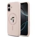 iPhone 17 Karl Lagerfeld Karl and Choupette nestemäinen silikoni MagSafe Kotelo - Pinkki