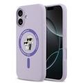 iPhone 17 Karl Lagerfeld Karl and Choupette nestemäinen silikoni MagSafe Kotelo - Violetti