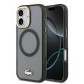 iPhone 17 Lacoste Frosted Finish Gold Logo Hybridikotelo - MagSafe-yhteensopiva - Musta