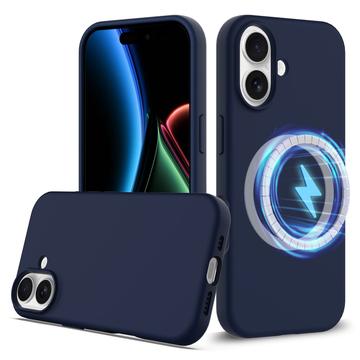 iPhone 17 Nestemäinen Silikoni Suojakuori - MagSafe-yhteensopiva - Tummansininen